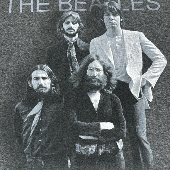 Vintage THE BEATLES T-Shirt 2005 Appke Corp Band Tee Ringer sz LARGE - Picture 3 of 8